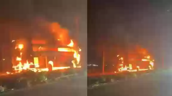 ग्वालियर में बड़ा हादसा टला: चलती बस में लगी भीषण आग, 50 यात्री बाल-बाल बचे