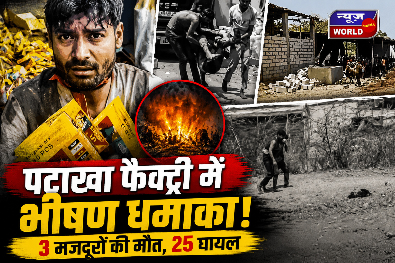 देवास में पटाखा फैक्ट्री में भीषण धमाका, 3 मजदूरों की मौत; कई लोग गंभीर
