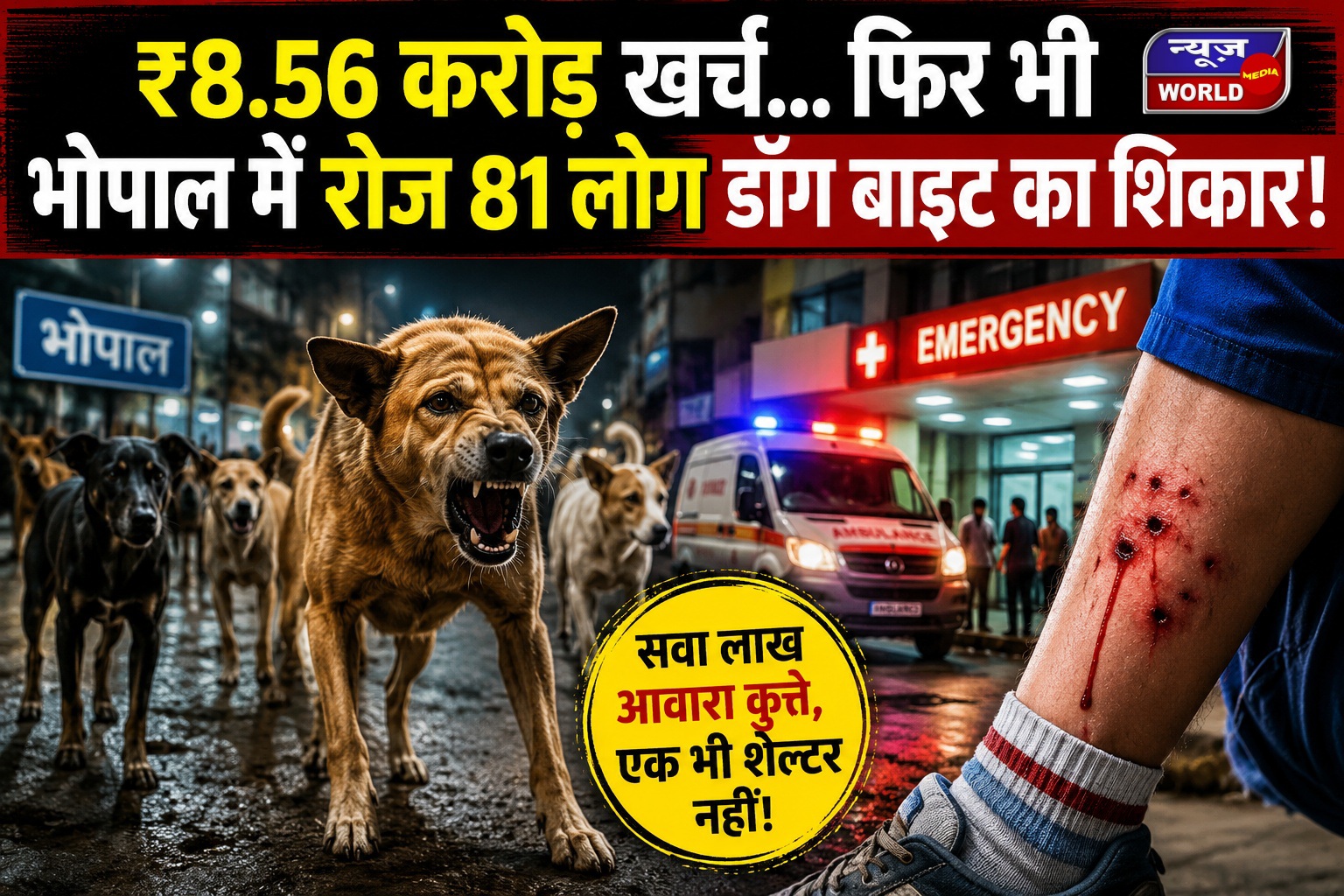 डॉग बाइट भोपाल: रोज 81 लोग शिकार, ₹8.56 करोड़ खर्च के बाद भी नहीं थमा आवारा कुत्तों का आतंक