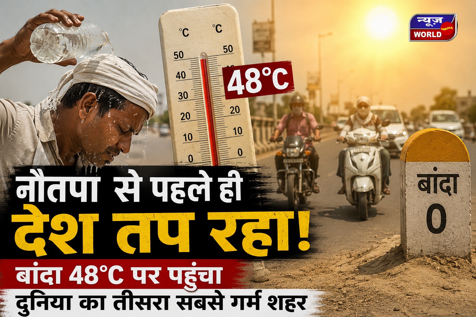भारत में भीषण गर्मी का कहर, 16 शहरों में 46°C पार; बांदा ने तोड़ा रिकॉर्ड