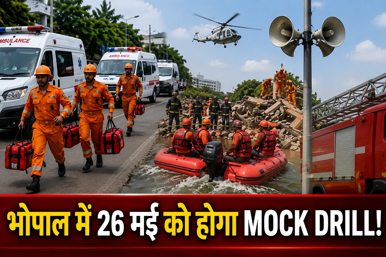 Bhopal Mock Drill: भोपाल में आज दिखेंगे रेस्क्यू ऑपरेशन और एंबुलेंस, घबराने की जरूरत नहीं