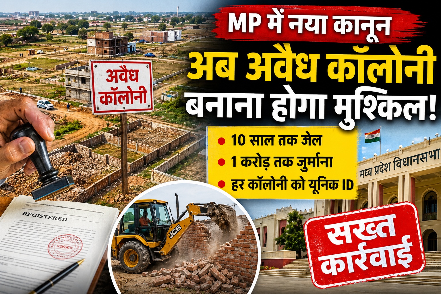 MP Colonizer Act 2026: अवैध कॉलोनियां काटने पर 10 साल की सजा, हर कॉलोनी को मिलेगा यूनिक ID