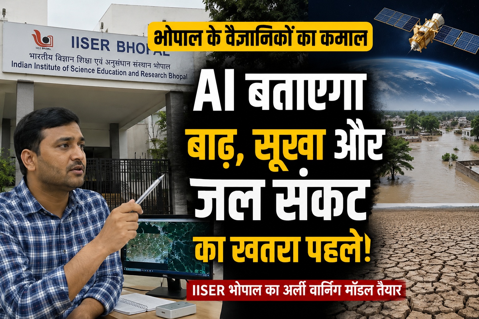IISER भोपाल का बड़ा आविष्कार, AI पहले बताएगा बाढ़, सूखा और जल संकट का खतरा