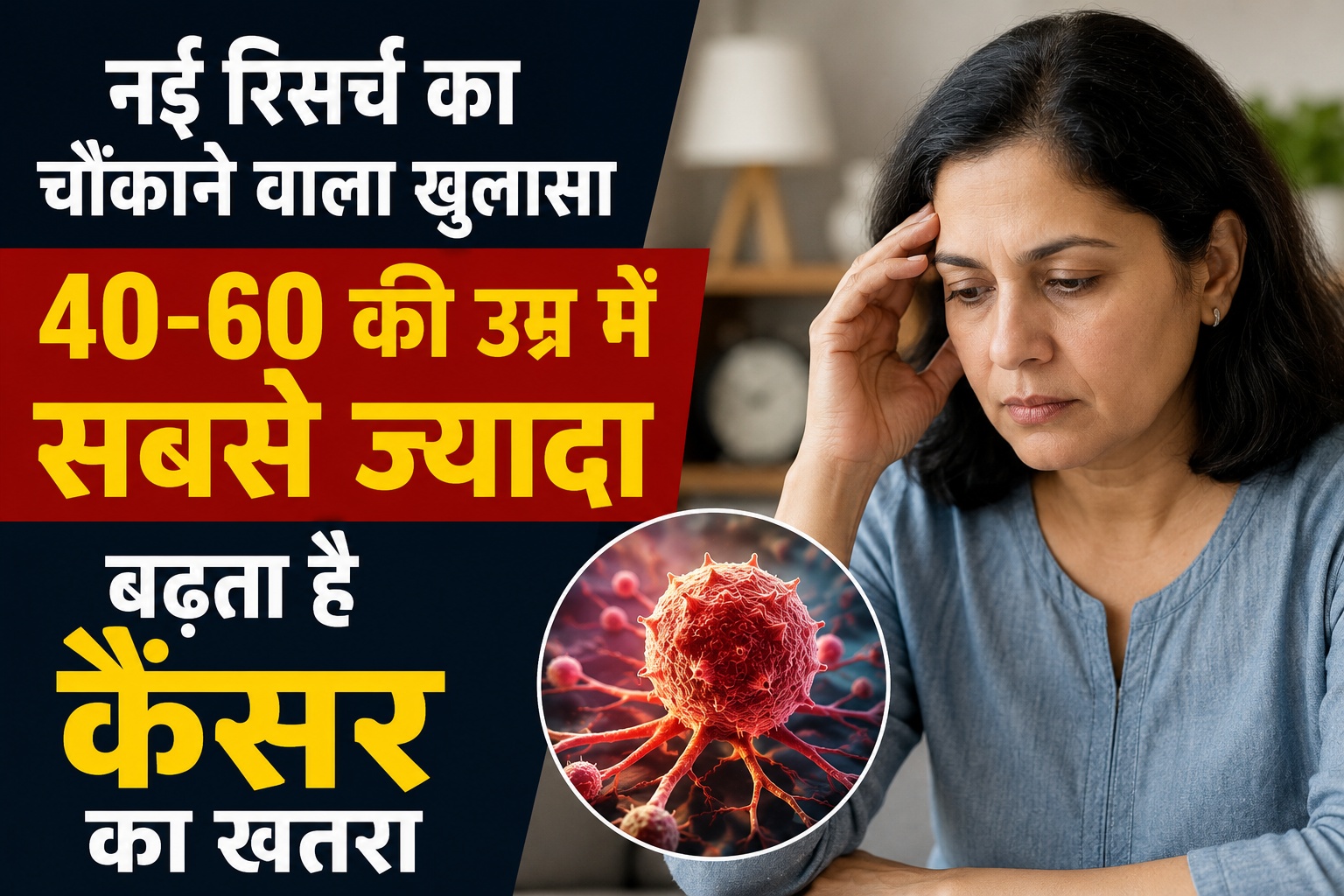 कैंसर का खतरा 40-60 की उम्र में सबसे ज्यादा, नई रिसर्च में हुआ चौंकाने वाला खुलासा