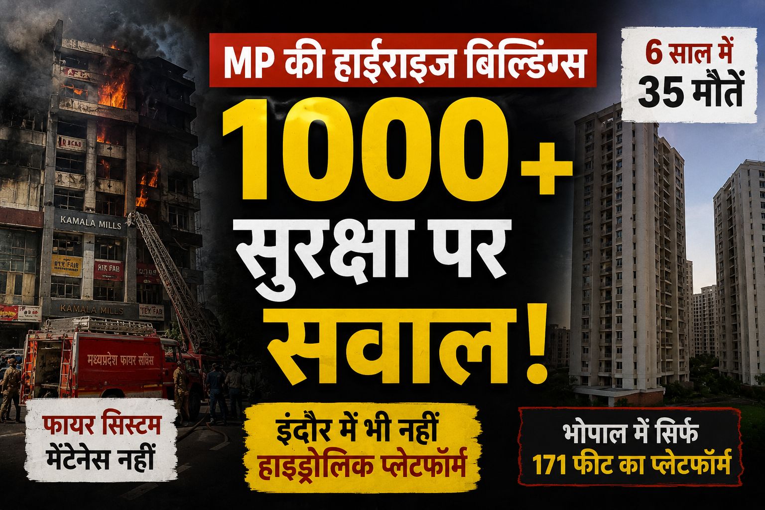 18 मंजिल तक आग बुझाने का इंतजाम नहीं! MP की ऊंची इमारतों की सुरक्षा को लेकर चौंकाने वाला खुलासा