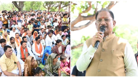 सीएम विष्णु देव साय ने आम के पेड़ की छांव में लगाई चौपाल, निमधा में नर्सिंग कॉलेज, मिनी स्टेडियम और मंगल भवन की घोषणा