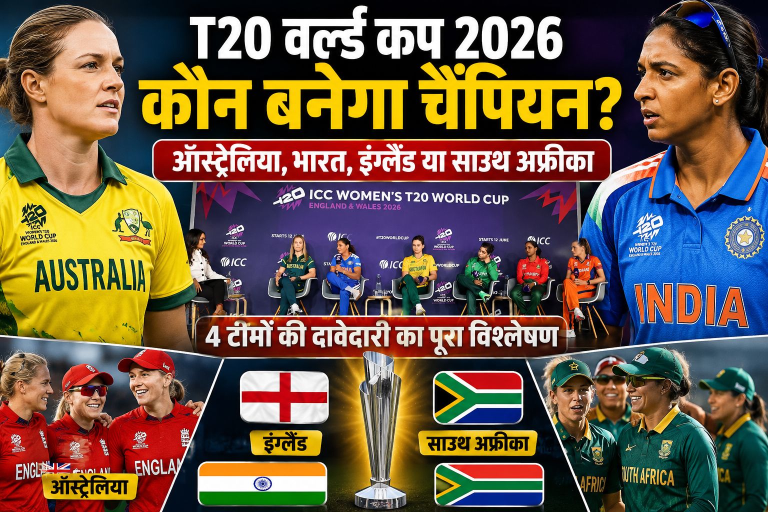 Women's T20 World Cup 2026: भारत समेत ये 4 टीमें खिताब की सबसे बड़ी दावेदार, जानिए किसका पलड़ा सबसे भारी