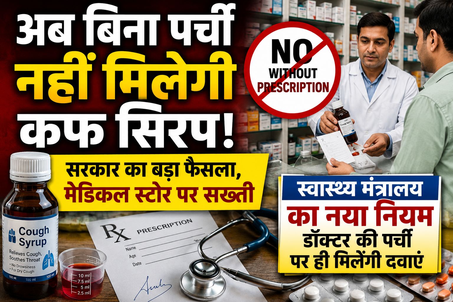 कफ सिरप पर सरकार सख्त, बिना डॉक्टर प्रिस्क्रिप्शन बिक्री पर रोक; जानिए नया नियम