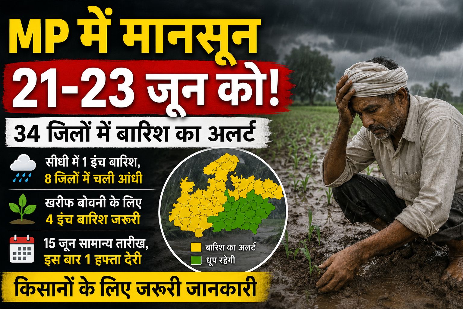 MP में मानसून लेट होने से किसानों की बढ़ी टेंशन! कृषि वैज्ञानिक ने जारी की सख्त चेतावनी, भूलकर भी न करें ये काम