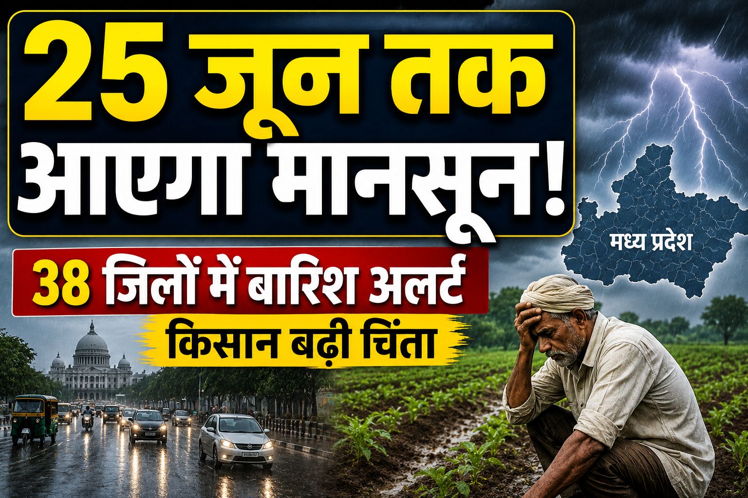 MP Monsoon: मानसून फिर लेट, जून में 44% कम बारिश, 38 जिलों के लिए मौसम विभाग की चेतावनी