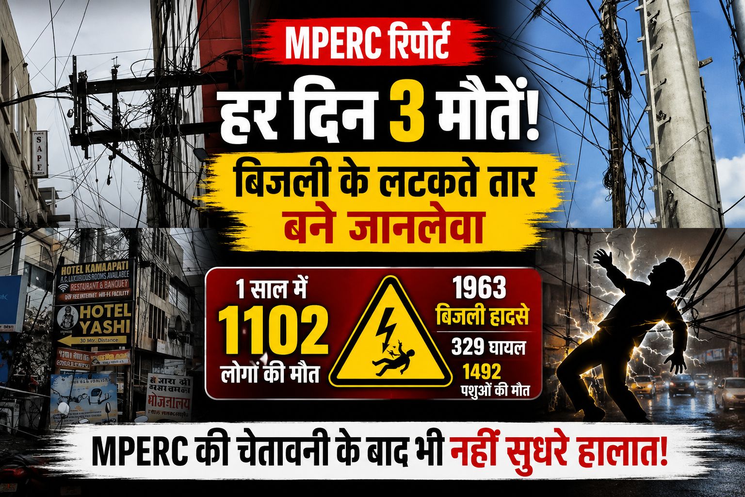 मध्य प्रदेश में बिजली बनी जानलेवा, एक साल में 1102 मौतें; MPERC की चेतावनी के बाद भी नहीं सुधरे हालात