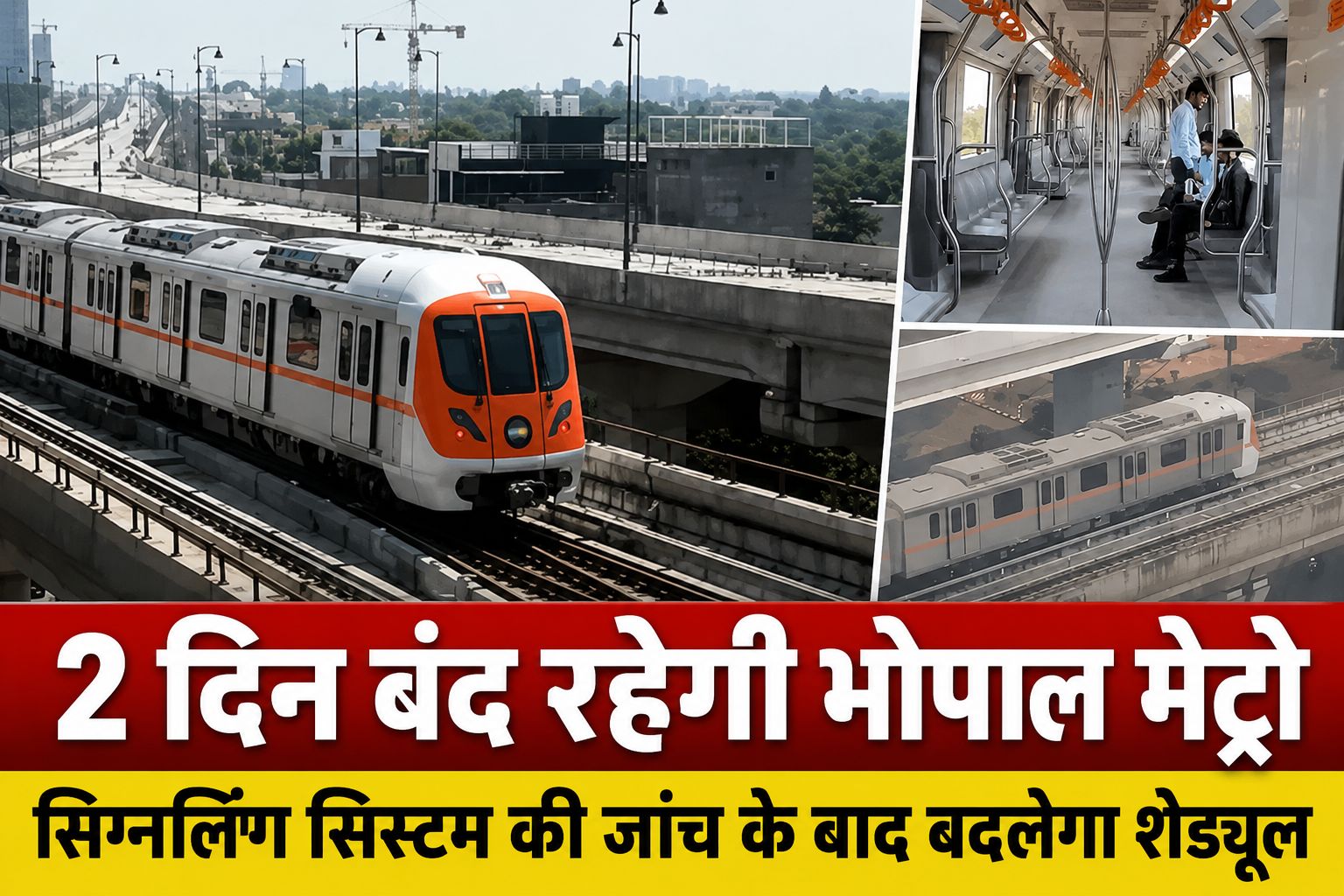 भोपाल मेट्रो दो दिन रहेगी बंद, सिग्नलिंग जांच के बाद जुलाई में जारी होगा नया शेड्यूल