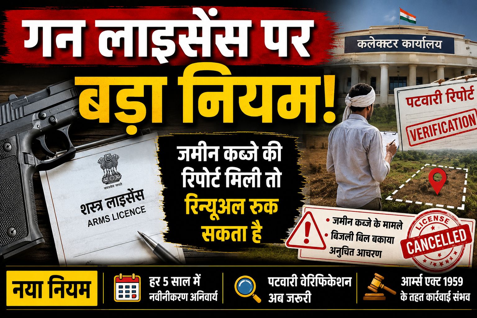 MP Gun License Rule: पटवारी की एक रिपोर्ट से जा सकता है गन लाइसेंस, जानिए नया नियम