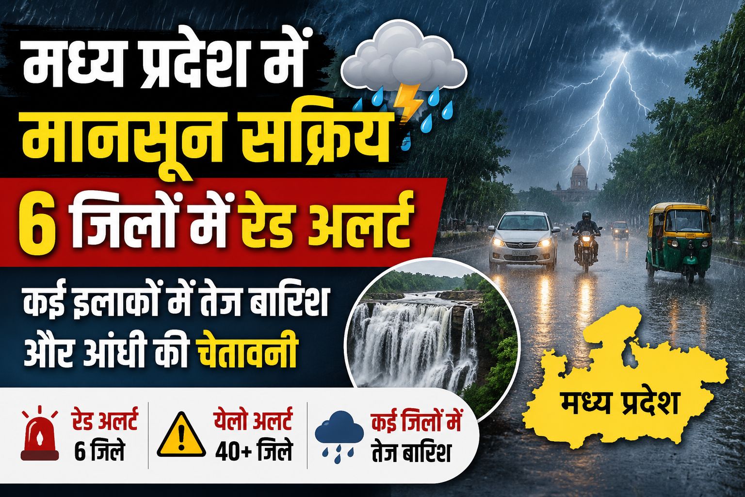 क्या आपके जिले में होगी मूसलाधार बारिश? मौसम विभाग ने जारी किया रेड और येलो अलर्ट