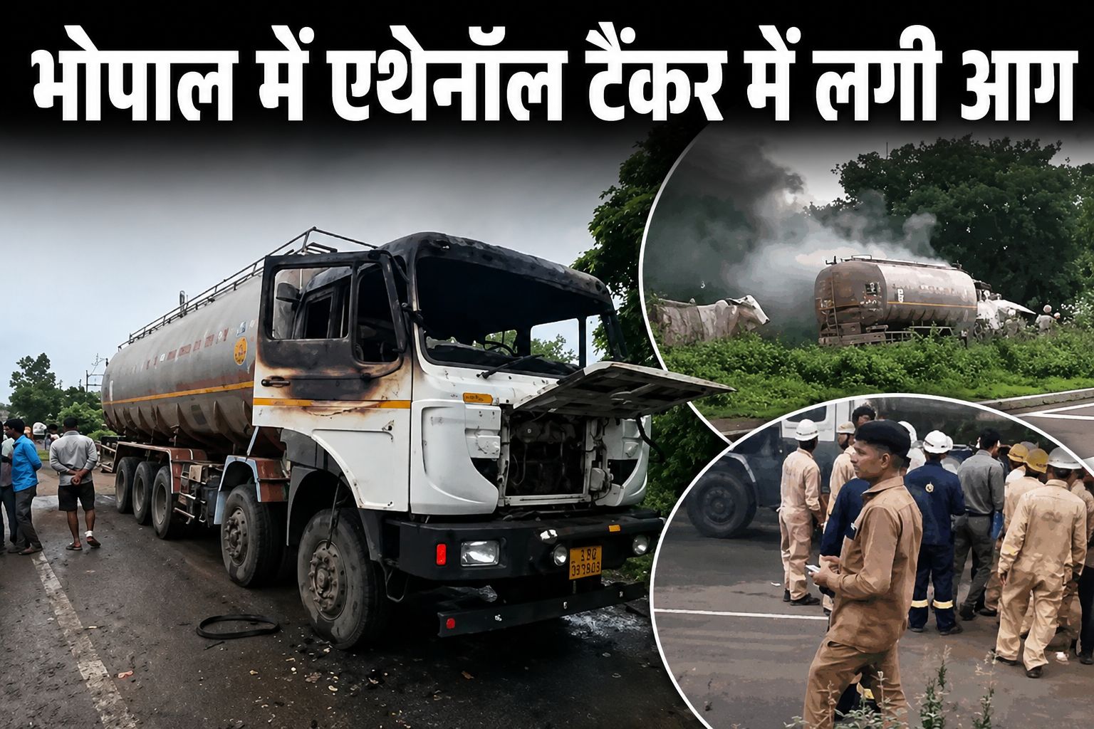 भोपाल में एथेनॉल से भरे टैंकर में आग, केबिन जलकर खाक, फायर ब्रिगेड की तत्परता से टला बड़ा खतरा