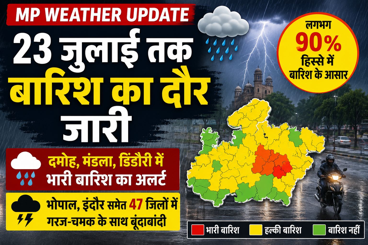 एमपी में बारिश क्यों पड़ गई कमजोर? IMD ने बताया अगले चार दिन का पूरा मौसम और बारिश का नया अनुमान