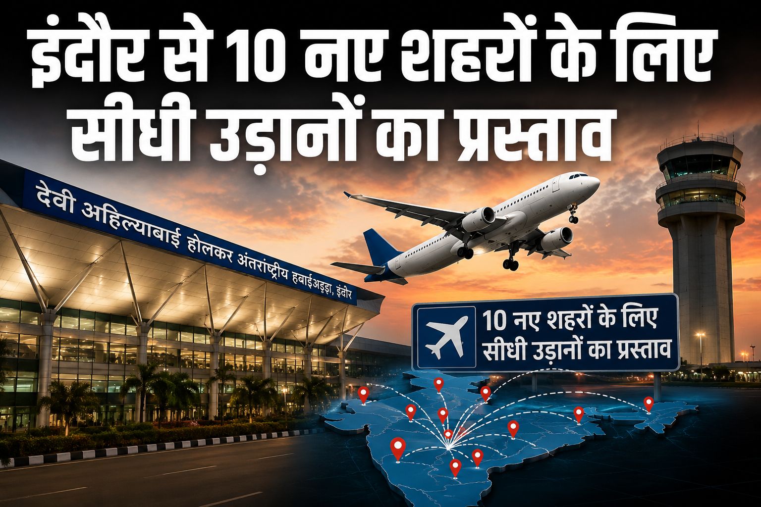 इंदौर एयरपोर्ट से 10 नए शहरों के लिए सीधी उड़ानों का प्रस्ताव, रनवे विस्तार से बढ़ेगी अंतरराष्ट्रीय कनेक्टिविटी