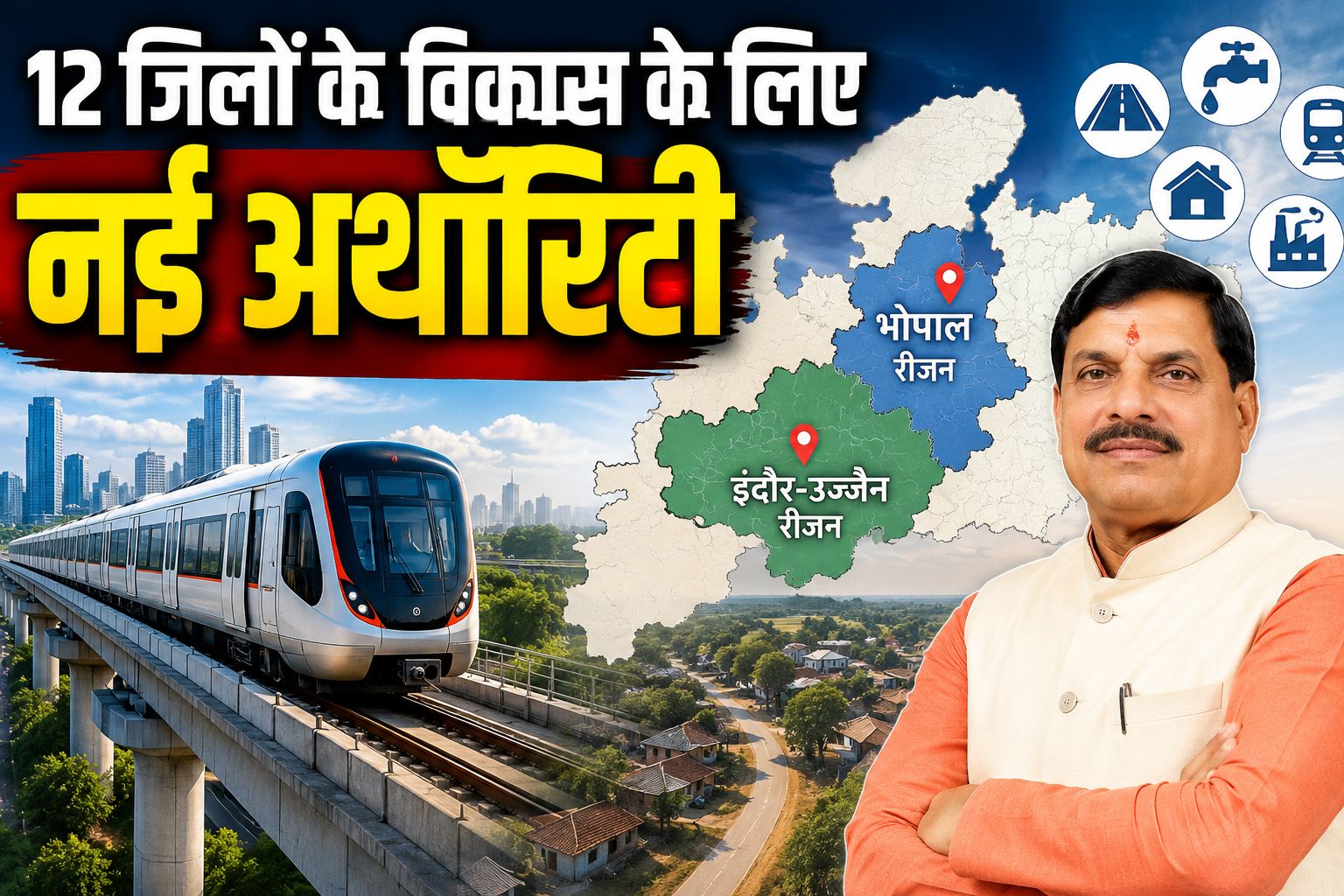 CM मोहन यादव की बड़ी पहल, 12 जिलों के 5,303 गांवों के लिए बनेगी मेट्रोपॉलिटन रीजन डेवलपमेंट अथॉरिटी