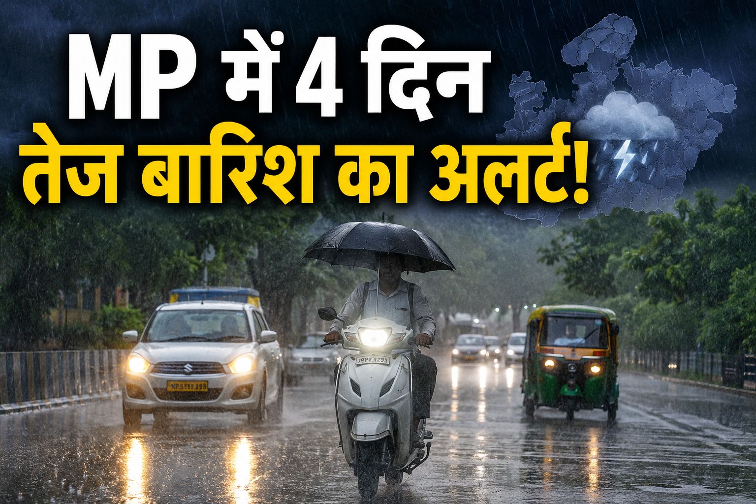 MP Weather Update: मध्य प्रदेश में 4 दिन तेज बारिश के आसार, 15 जिलों में भारी से अति भारी वर्षा का अलर्ट