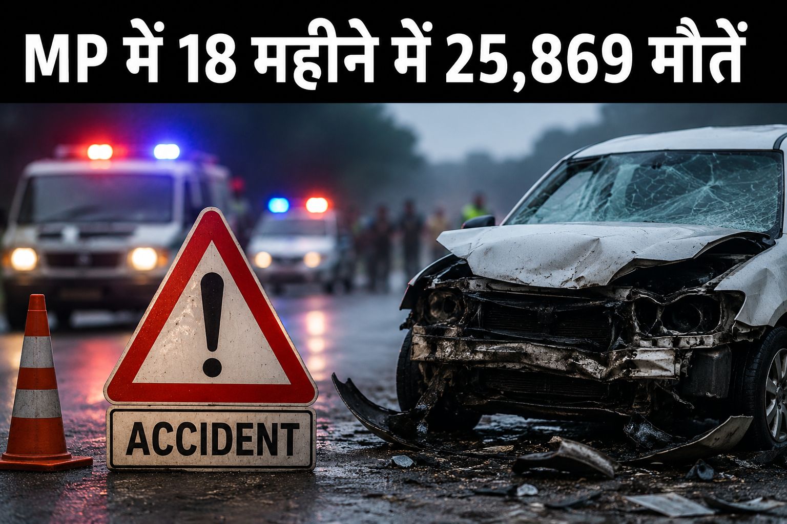 MP Road Accidents Report: 18 महीने में 90 हजार से ज्यादा हादसे, 25,869 मौतों ने बढ़ाई चिंता