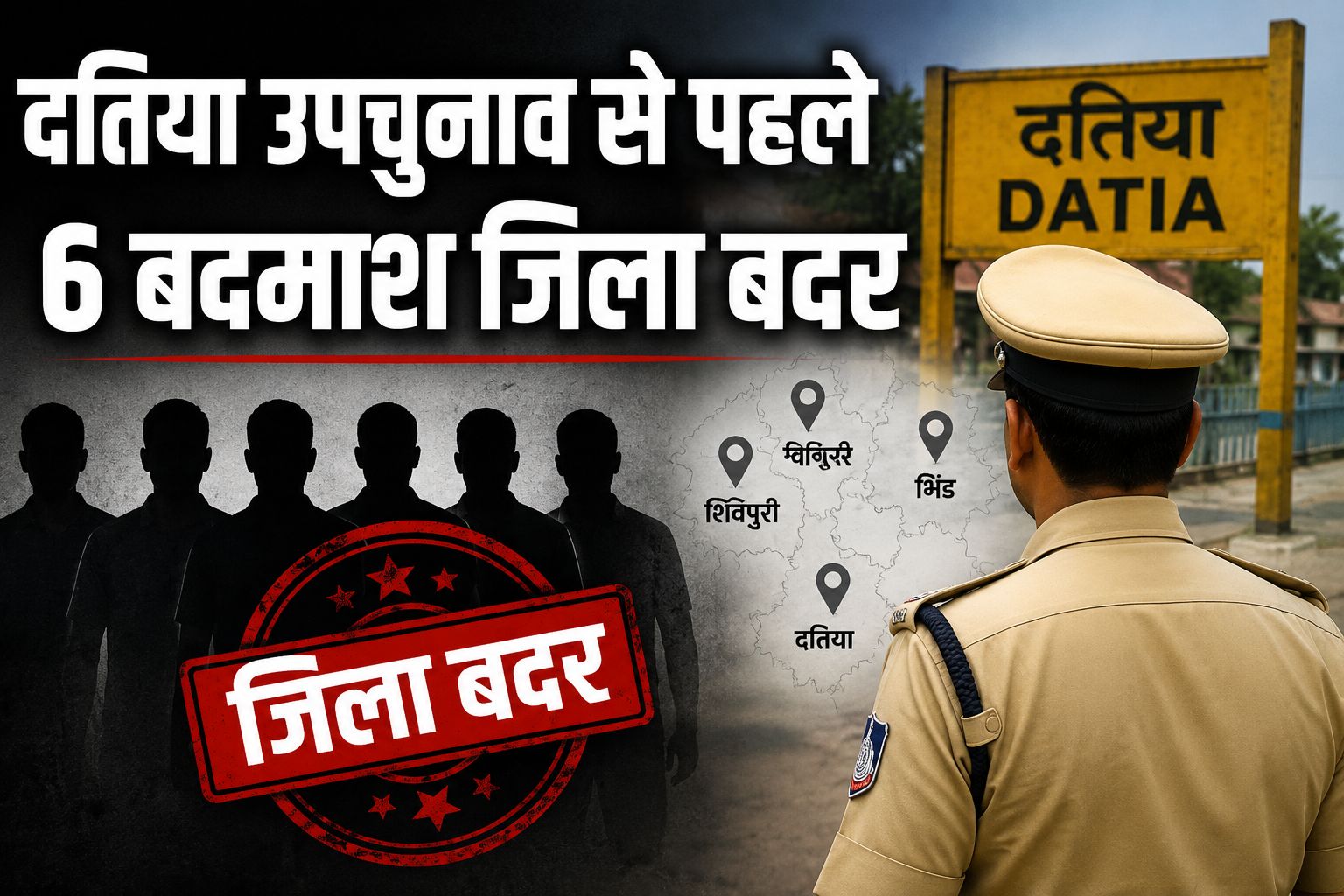 दतिया में छह व्यक्तियों पर जिला बदर की कार्यवाही