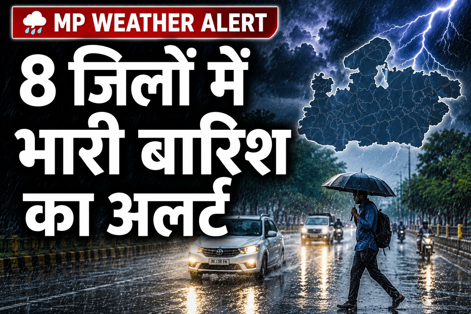 MP Weather Alert: 8 जिलों में आज भारी बारिश का अलर्ट, 48 जिलों में गरज-चमक के साथ बरसात के आसार