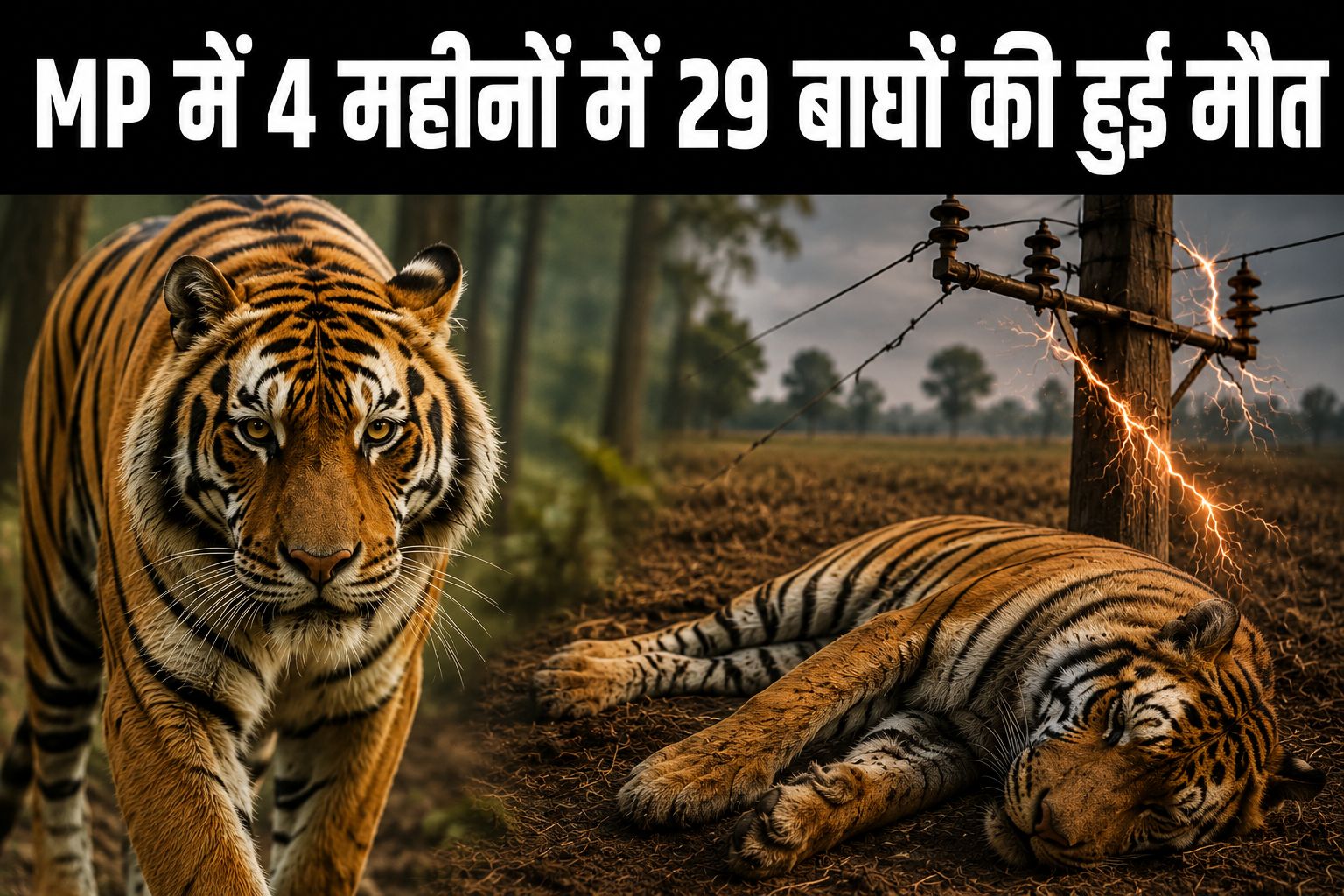 World Tiger Day 2026: मध्यप्रदेश में बढ़ी बाघों की मौतें, चार महीनों में 29 टाइगर की जान, करंट बना बड़ा खतरा