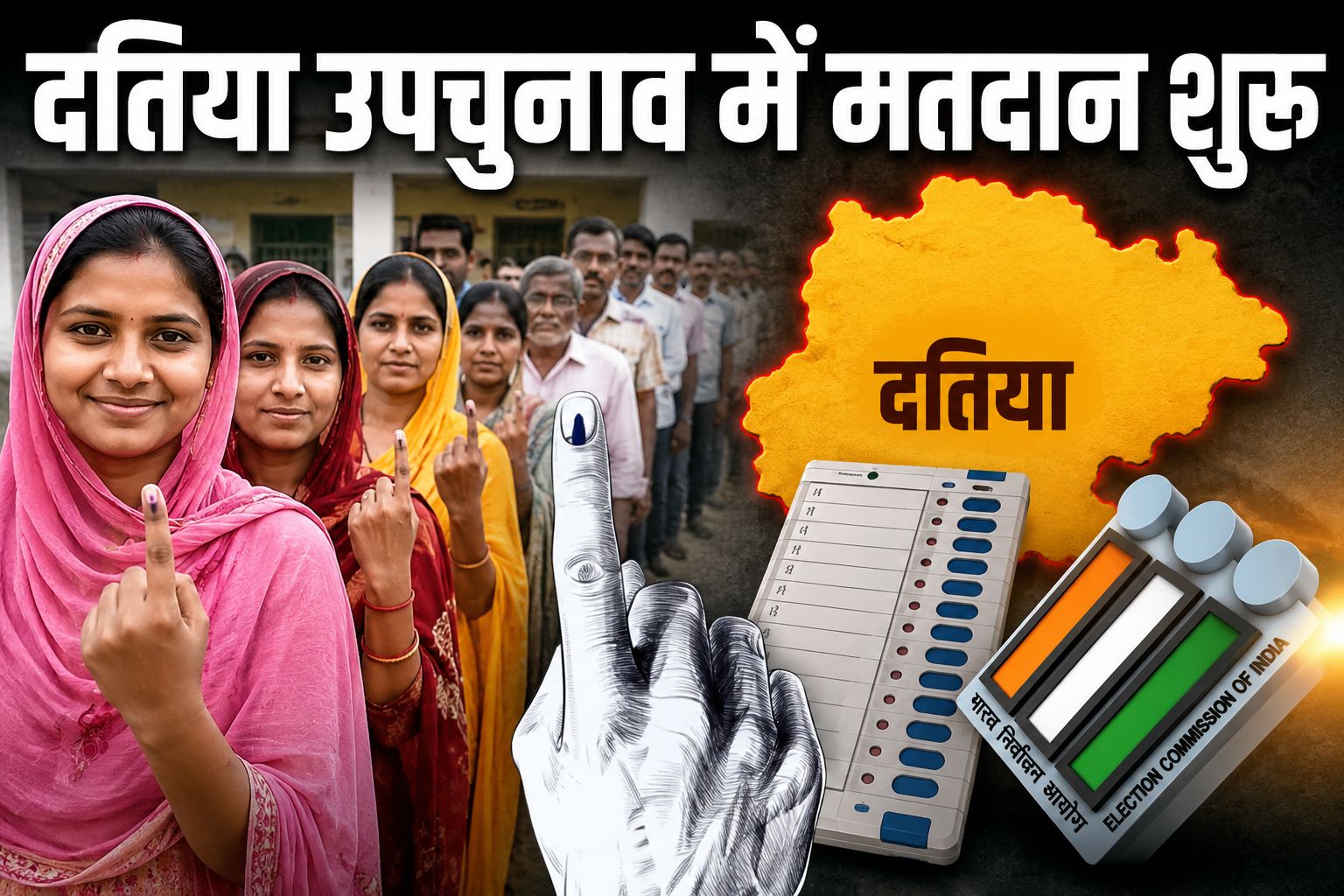 दतिया उपचुनाव में सुबह 7 बजे से मतदान जारी, 291 केंद्रों पर वोटिंग; 3 अगस्त को आएंगे नतीजे