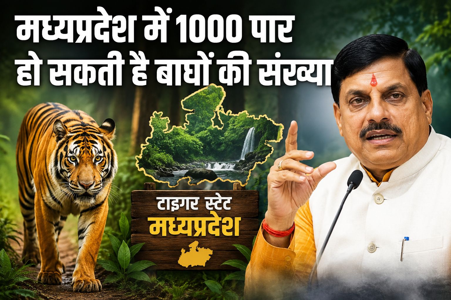 एमपी में 1000 के पार पहुंच सकती है बाघों की संख्या, सीएम मोहन यादव ने गिनाए वन्यजीव संरक्षण के बड़े प्रयास