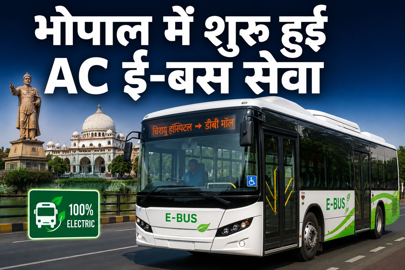 भोपाल में शुरू हुई AC ई-बस सेवा, 3 रूट पर 10 बसें दौड़ीं, ₹6 से ₹40 तक किराया, यात्रियों को मिली राहत