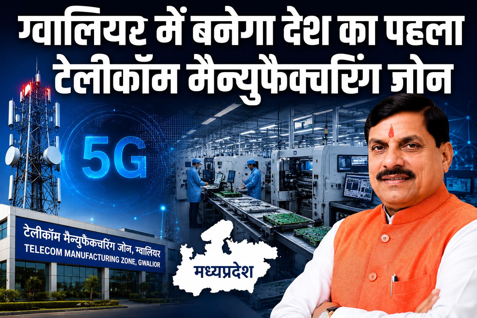 मध्यप्रदेश को मिली बड़ी औद्योगिक सौगात, ग्वालियर बनेगा देश का पहला ग्लोबल टेलीकॉम मैन्युफैक्चरिंग हब
