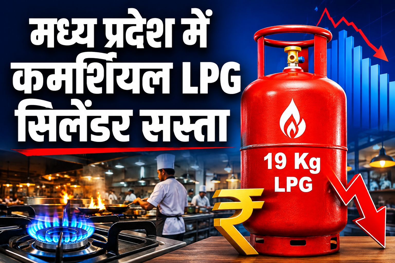 Commercial LPG Cylinder Price: मध्य प्रदेश में 19 किलो सिलेंडर 194 रुपए तक सस्ता, होटल-रेस्टोरेंट कारोबार को राहत