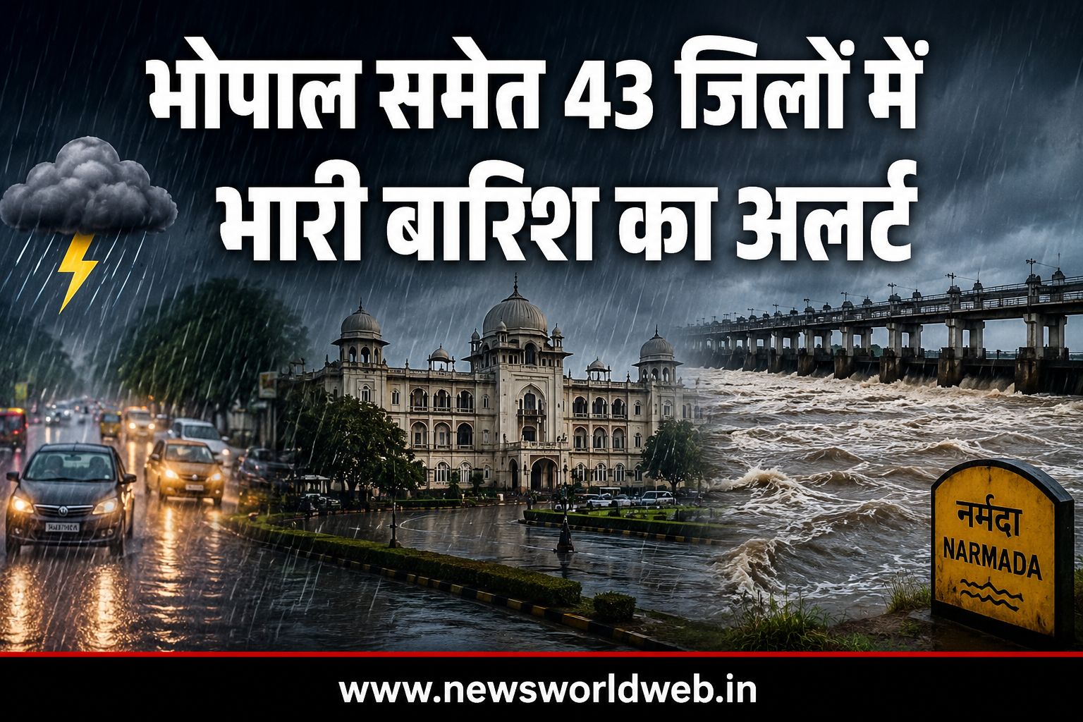 मध्यप्रदेश में बारिश का कहर, 43 जिलों में अलर्ट; भोपाल पर अगले 24 घंटे भारी पड़ सकते हैं