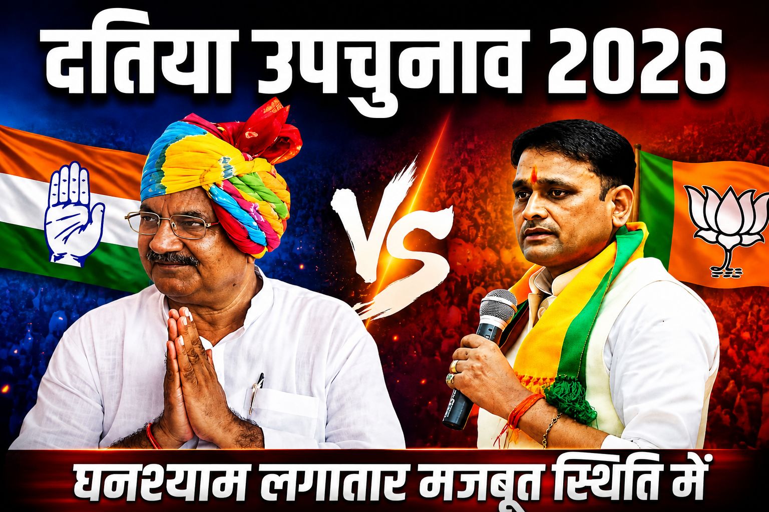 Datia By-Election Result 2026: 10वें राउंड के बाद कांग्रेस की बढ़त 10,842 वोट पहुंची, घनश्याम सिंह लगातार मजबूत स्थिति में