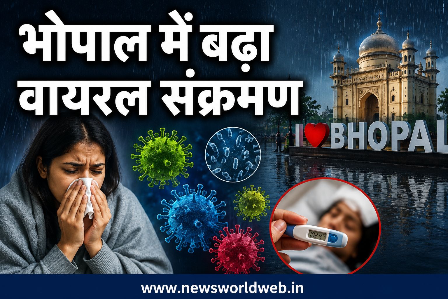 भोपाल में बारिश के बीच बढ़ा वायरल संक्रमण का खतरा, ये चार वायरस कर रहे लोगों को संक्रमित