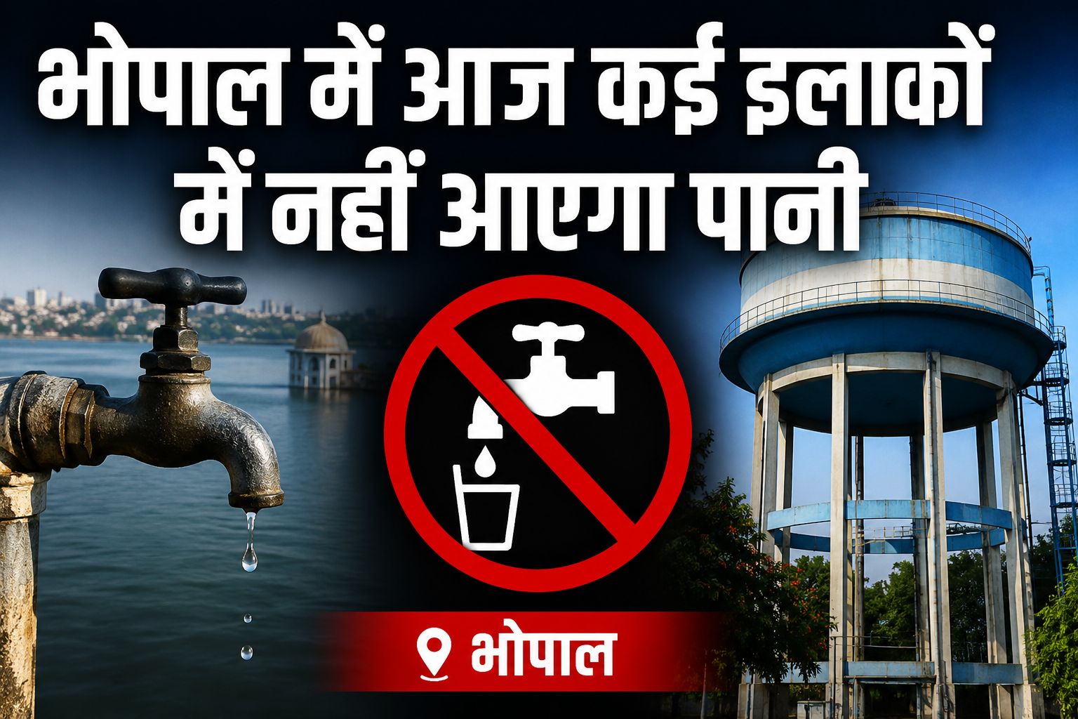 भोपाल में आज कई इलाकों में पानी सप्लाई बंद, करबला पंप हाउस की मरम्मत से जलापूर्ति प्रभावित