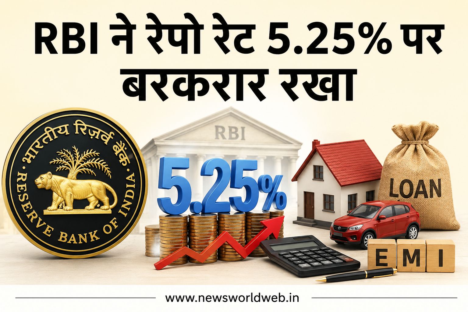 RBI Repo Rate: रेपो रेट 5.25% पर बरकरार, EMI में नहीं मिलेगी राहत; जानिए लोन और FD पर क्या पड़ेगा असर