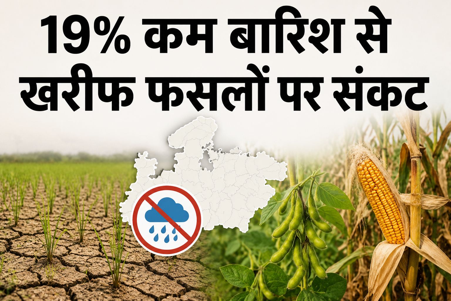 मानसून की रफ्तार थमी, मध्य प्रदेश में 19% कम बारिश से खरीफ फसलों पर मंडराया उत्पादन घटने का खतरा