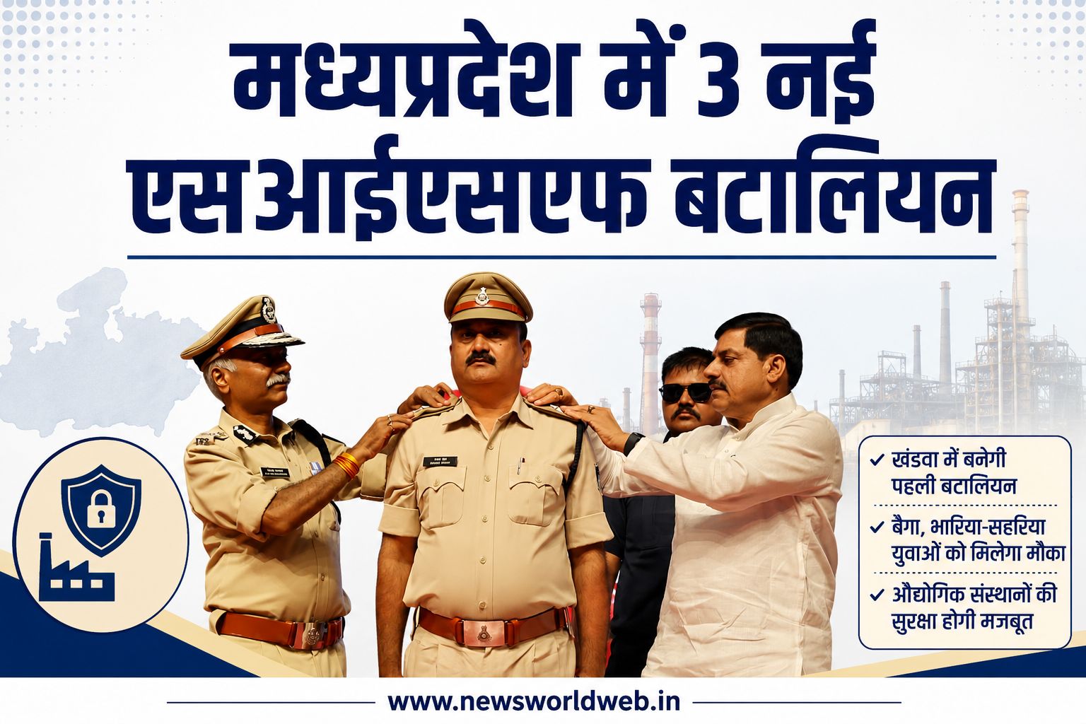 मध्यप्रदेश में 3 नई एसआईएसएफ बटालियन बनेंगी, 27,534 पुलिसकर्मियों को प्रमोशन, 9,662 पदों पर भर्ती की तैयारी