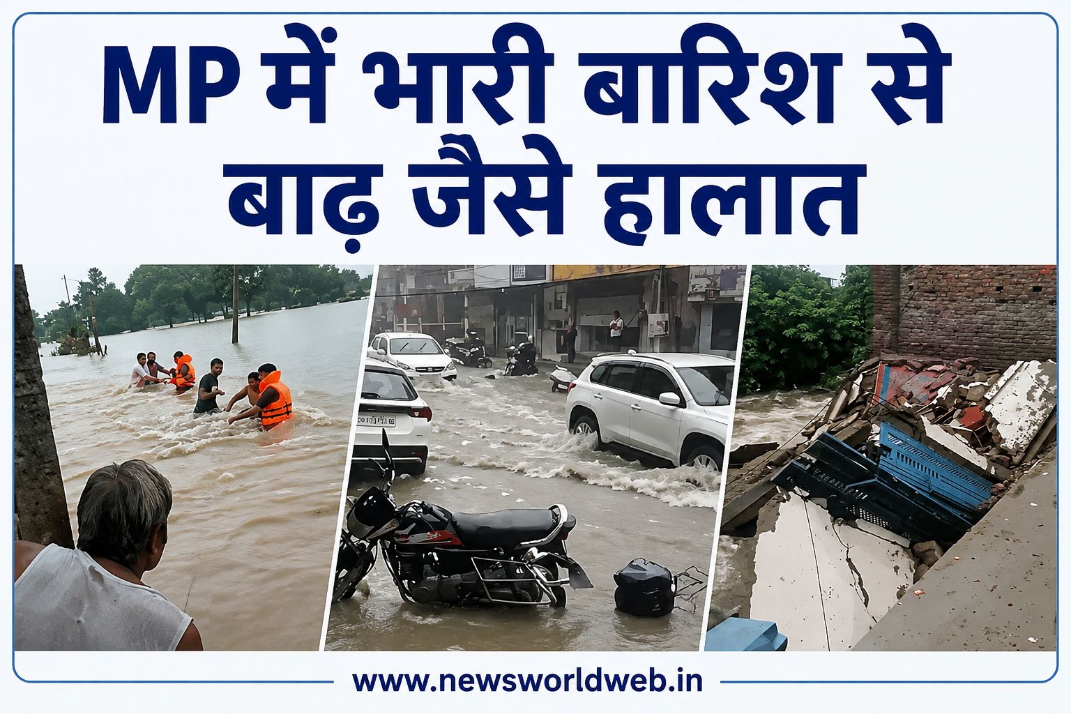 MP समेत 6 राज्यों में भारी बारिश से हालात बिगड़े, भोपाल में 7 इंच पानी और UP में नदियां उफान पर
