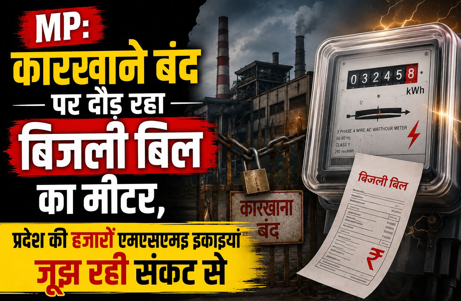 कारखाने बंद पर दौड़ रहा बिजली बिल का मीटर, एमपी की हजारों एमएसएमई इकाइयां जूझ रही संकट से