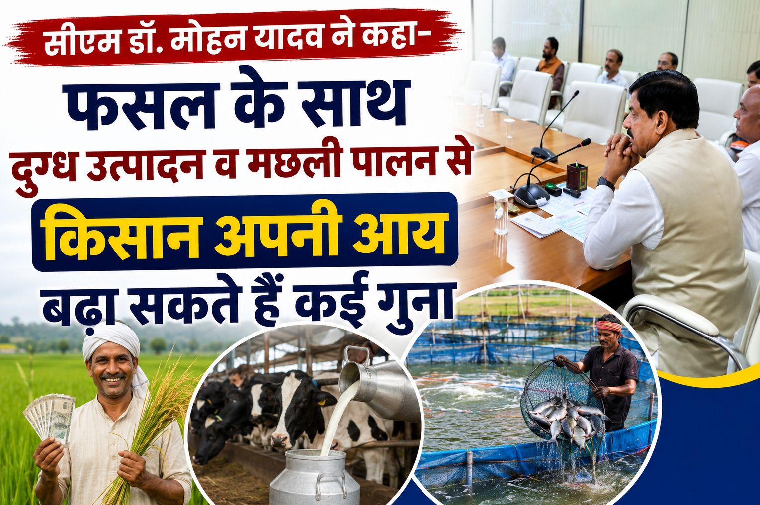 सीएम डॉ. मोहन यादव ने कहा- फसल के साथ दुग्ध उत्पादन व मछली पालन से किसान अपनी आय बढ़ा सकते हैं कई गुना