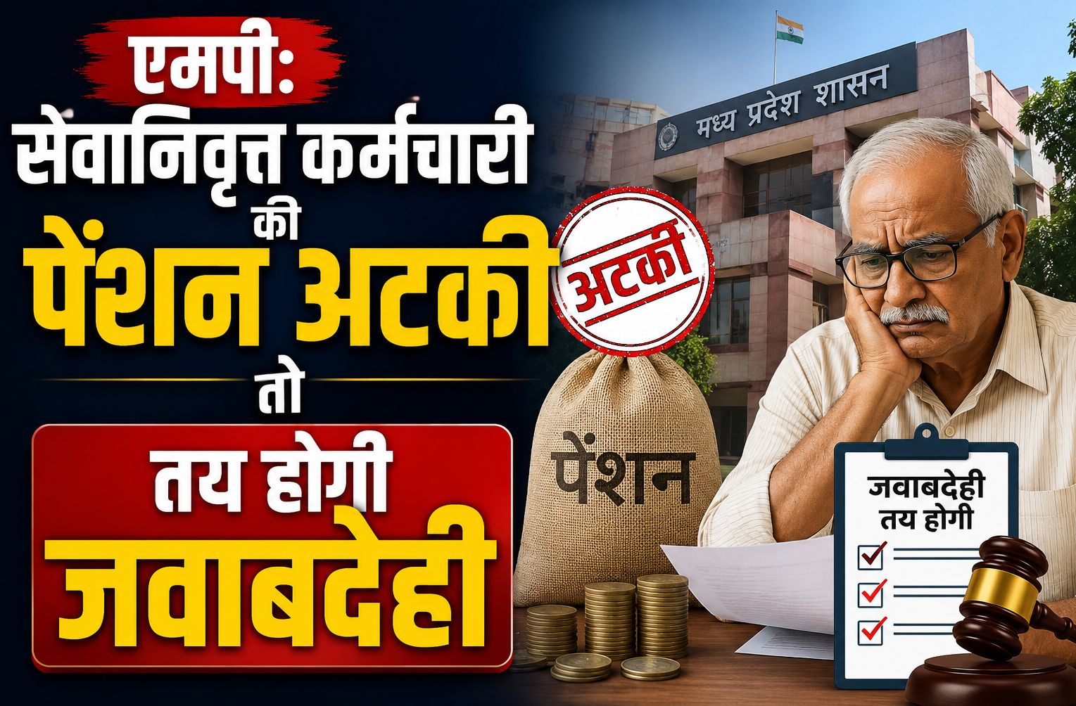 एमपी: सेवानिवृत्त कर्मचारी की पेंशन अटकी तो तय होगी जवाबदेही