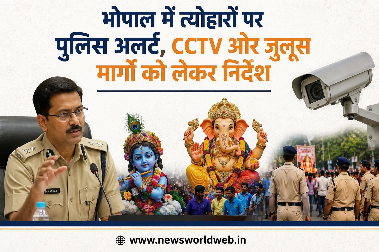 भोपाल में त्योहारों को लेकर पुलिस अलर्ट, प्रतिमा स्थलों पर CCTV और जुलूस मार्ग दुरुस्त कराने के निर्देश