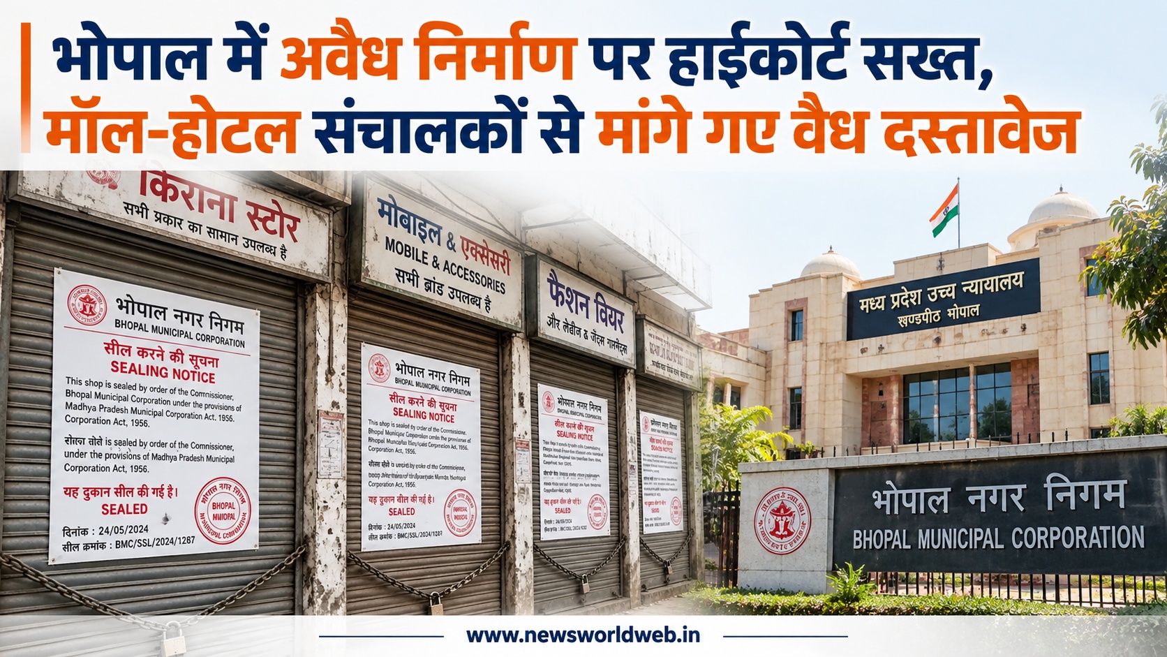 भोपाल में लो-डेंसिटी क्षेत्रों में अवैध निर्माण पर हाईकोर्ट का रुख, मॉल-होटल संचालकों से मांगे गए वैध दस्तावेज