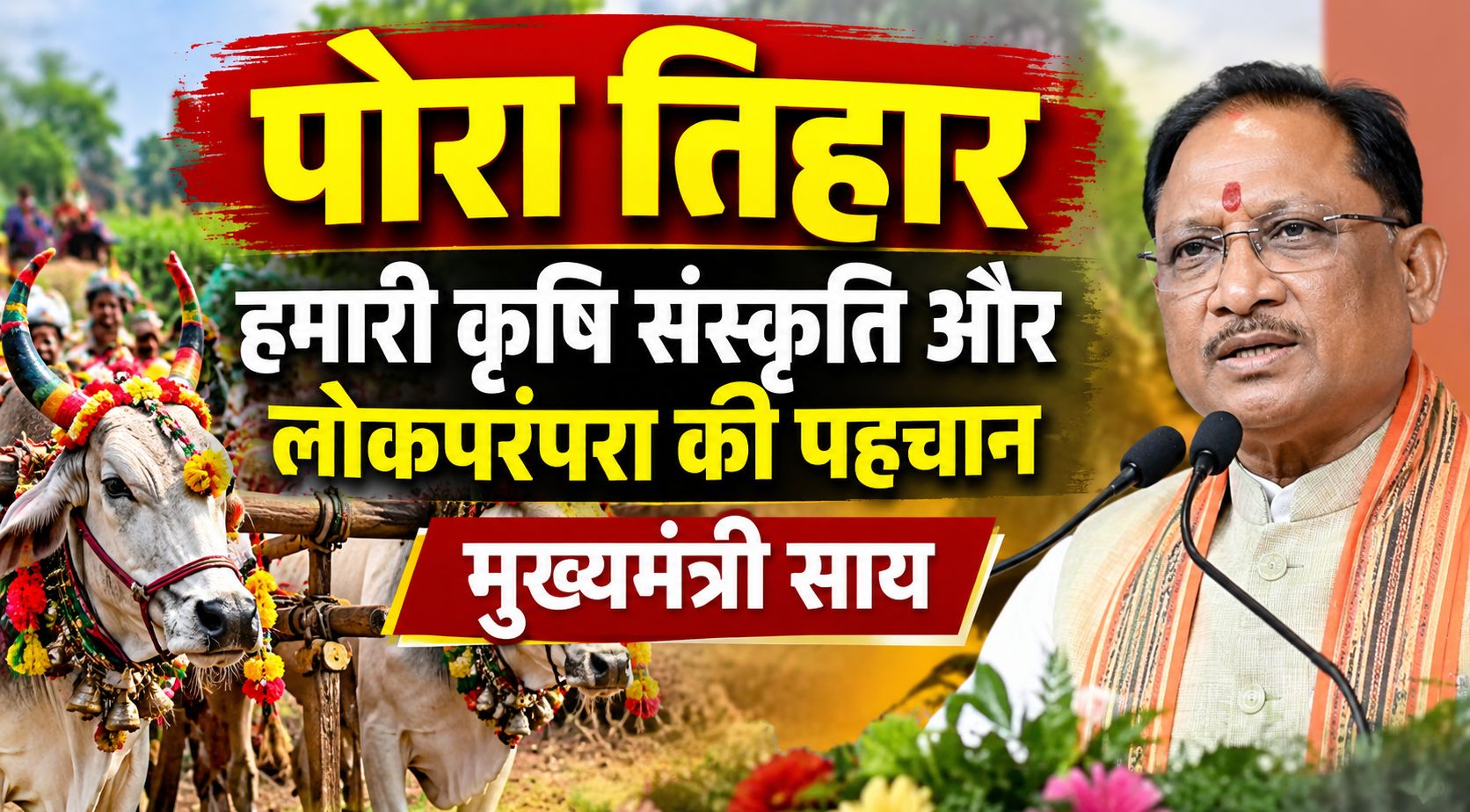 पोरा तिहार हमारी कृषि संस्कृति और लोकपरंपरा की पहचान: मुख्यमंत्री साय