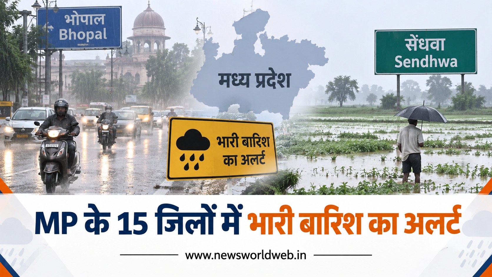 MP Weather: मध्य प्रदेश के 15 जिलों में भारी बारिश का अलर्ट, भोपाल-धार समेत कई शहरों में फिर बरसा पानी