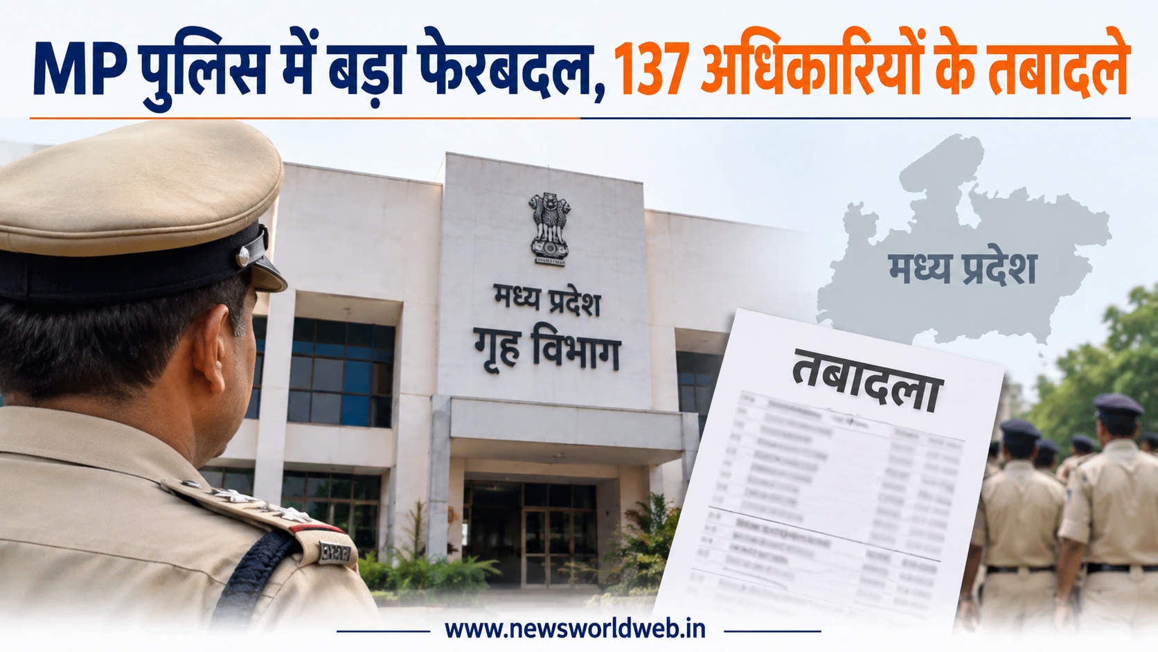मध्य प्रदेश पुलिस में बड़ा फेरबदल, 137 अधिकारियों के तबादले, सागर में जहरीली शराब मामले के बाद बदली जिम्मेदारियां