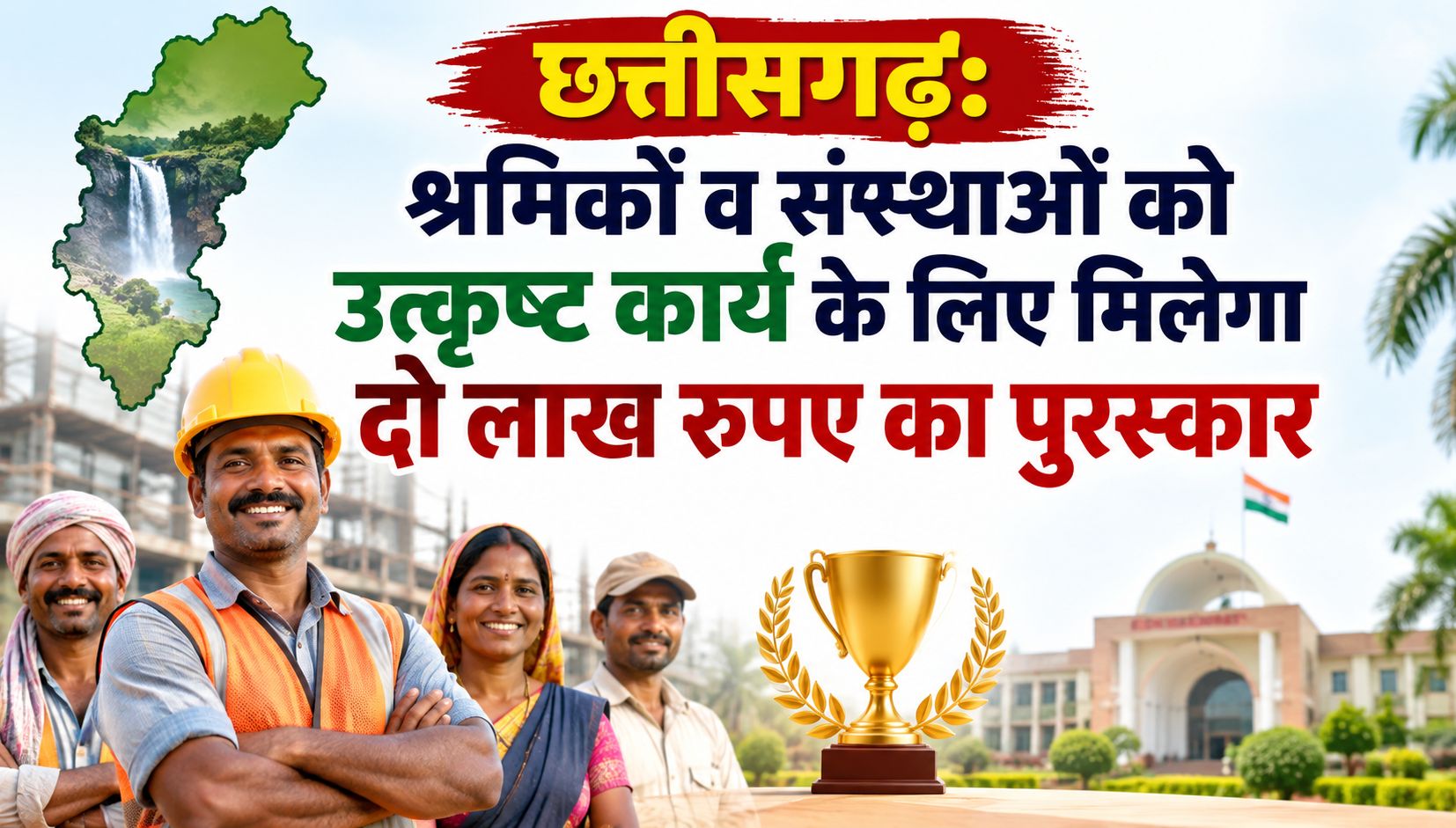 छत्तीसगढ़: श्रमिकों व संस्थाओं को उत्कृष्ट कार्य के लिए मिलेगा दो लाख रुपए का पुरस्कार, 5 अक्टूबर तक आवेदन का मौका