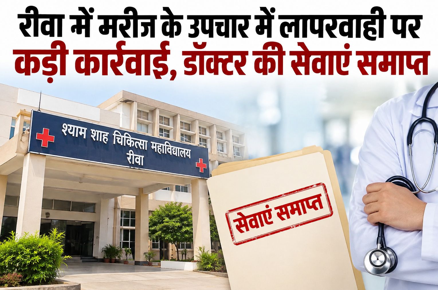 रीवा में मरीज के उपचार में लापरवाही पर कड़ी कार्रवाई, डॉक्टर की सेवाएं समाप्त, औषधि निरीक्षक निलंबित